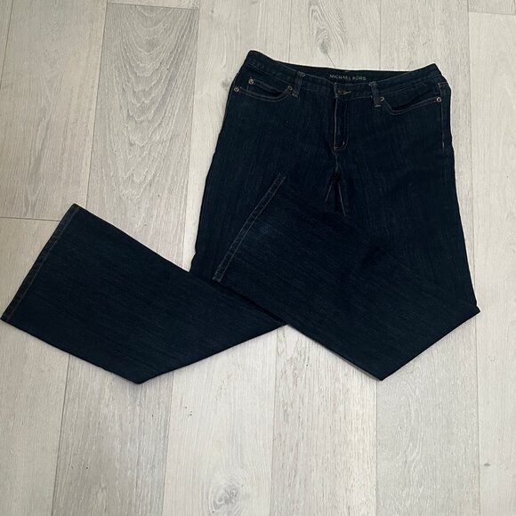 Michael Kors Womens Bootcut/Flare Dressy Jeans RN 111818 CA 45885 Dark Blue Sz 8 - Picture 2 of 11